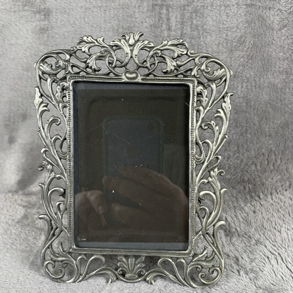 Jennifer Moore Ornate Pewter Frame Victorian Photo Frame Free Standing ~3.5 X 5